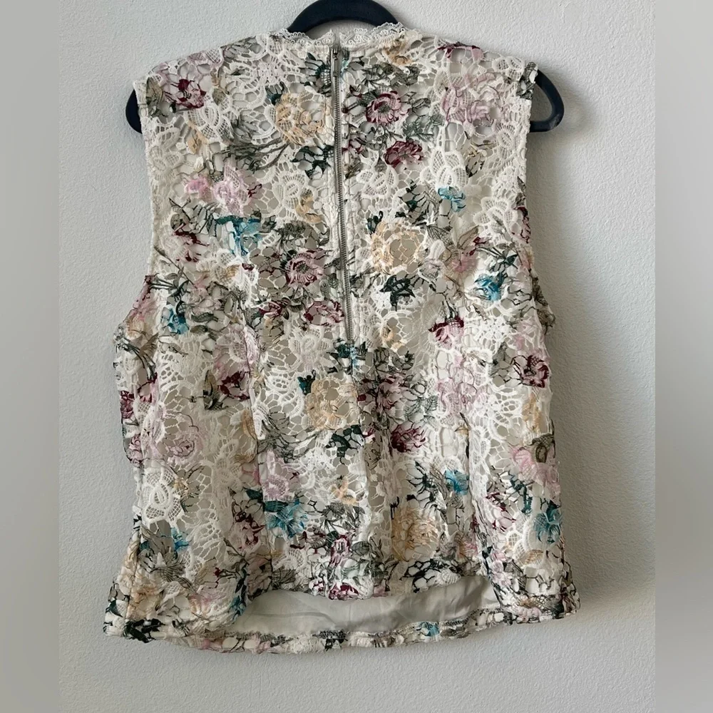 Nanette Lepore Sleeveless Lace Top Size XL‎ (0473)